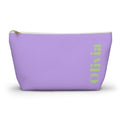 Lavender Green Name personalized makeup bag front view with T-bottom