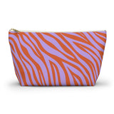 Lavender Orange Zebra Print Makeup Bag