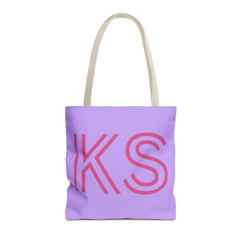 Lavender Pink Monogram Personalized Tote Bag