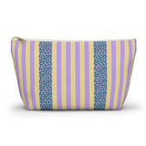 Lilac Leopard Striped Makeup Bag