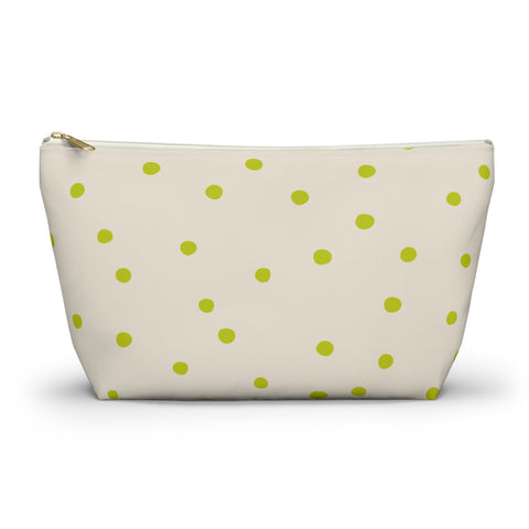 Lime Green Polka Dot Makeup Bag