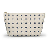 Navy Cream Polka Dot Makeup Bag