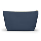 Plain navy back of the Navy White Monogram personalized makeup bag