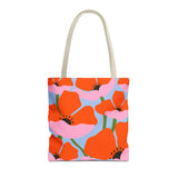 Orange Poppy Floral Tote Bag