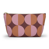 Pink Orange Geometric Makeup Bag