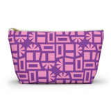 Pink Purple Geometric Print Makeup Bag