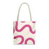 Pink Wavy Line Tote Bag