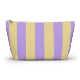 Purple Yellow Striped Makeup Bag